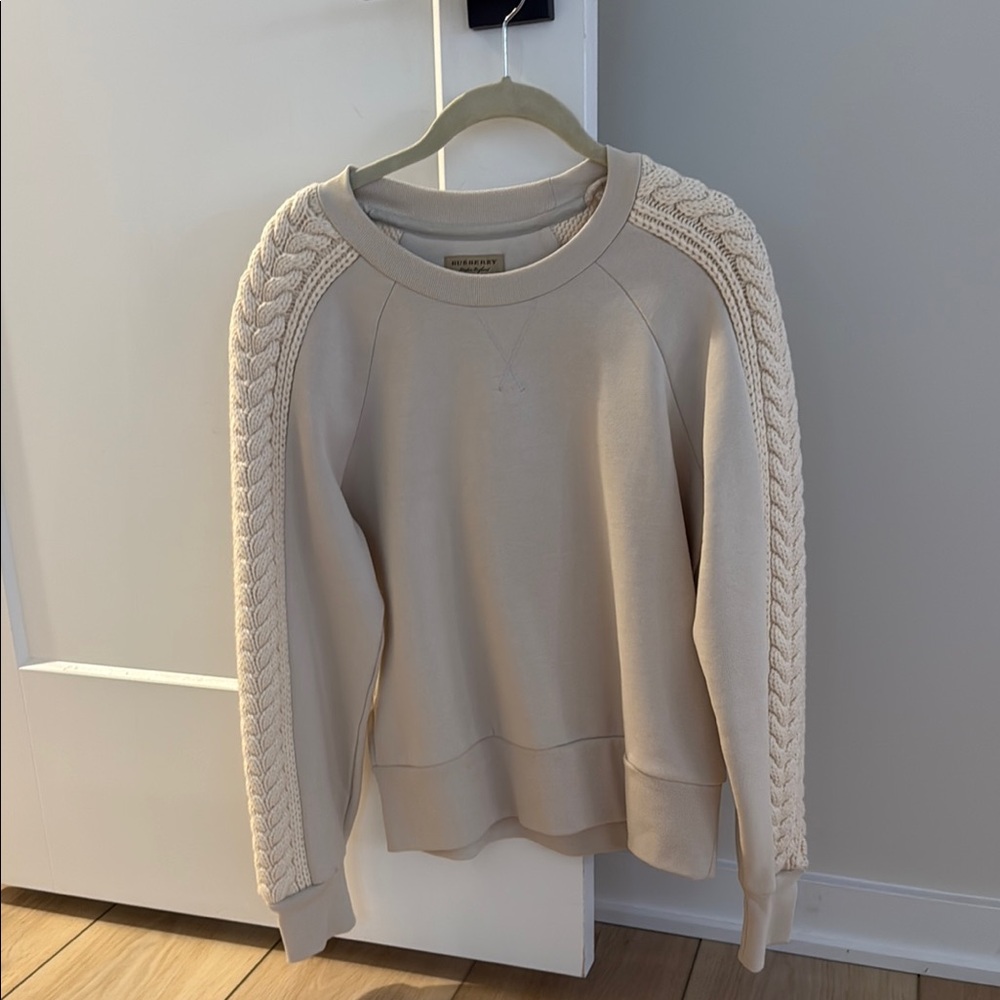 Burberry Cream Knit Detail Sweater